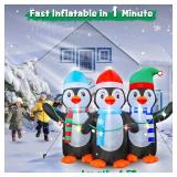 FunFanso 6 FT Christmas Inflatable Penguin Decoration, Blow up 3 Cute Penguins, Blowsup Decor, Built-in Bright LED Lights, Festival Decorations for Christmas Party Outdoor Yard Patio Garden Lawn DÃ©