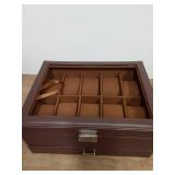 NO GLASS PLATE ON TOP ProCase Watch Box, 10 Slot Watches Display Case with Drawer, Mens Watch Case with Glass Lid, 2-Layer Mens Jewelry Organizer Storage Holder, Birthday Valentine Gifts for Men -10 S