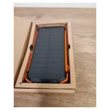 Power Bank Portable Solar Charger, Wireless Fast Charging Battery Pack, 20000mAh Capacity USB-C Input, 6 Outputs, Dual LED Flashlight, USB Battery Pack for Cell Phone Camping Travel Emergency (Orange)