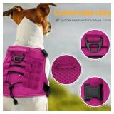 Heavy-Duty Tactical Dog Harness for Large Dogs, No Pull Adjustable Reflective Pet Vest with Molle System, K9 Military-Grade Control for Service Training, Outdoor & 10+ Breeds, Pink, X-Large - Retail: 