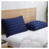 100% Cotton Classic Pillow Protectors with Invisible Zipper, 600 Thread Count Sateen Weave Soft and Breathable Pillow Cases, Protect Pillows from Dirt, Dust and Debris (King, 20\"x36\", Set of 2) - Re