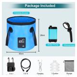 ALIESTFDNO Portable Shower for Camping with 20L / 5.28 Gallons Foldable Bucket, 7800mAh Rechargeable Shower Pump, Outdoor Shower Kit with Digital Display for Hiking, Travel, Car, Pet - Retail: $40