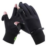 Yunkevivo Winter Gloves for Men Women Waterproof Gloves,Touchscreen Glove Thermal Snow Gloves for Running Cycling Driving - Retail: $15