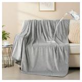 PHOTO FOR REFERENCE, COLOR BLACK \"BEST DOG EVER\" DESIGN CAPT.SNOOZE Waterproof Dog Blankets Light Grey Pet Blanket 60\"x80\", Soft Fluffy Sofa Car Bed Protector, Reversible Leakproof Flannel Washabl