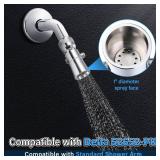 Enhon 2 Setting Pivoting Single Spray Shower Head with Shut Off Valve Replacement for 52652-PK Compatible with Delta Shower 2.5 GPM Brass Water Saving Shower Head Chrome 1\" Diameter Spray Face (1 Set