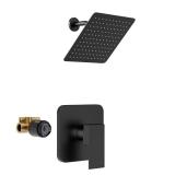 HoliSpa Shower Faucet Set, Black Shower Faucet, All Metal 8-Inch Showerhead and Handle Set, Shower-Trim Kit Included Valve, Matte Black