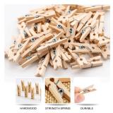 Mini Clothes Pins for Photo, Small Clothespins 200 pcs 1\" Natural Wooden Clothespins with Jute Twine, Mini Photo Clips,Small Clothes Pins for Photos, Crafts, Arts, Cocktails - Retail: $7