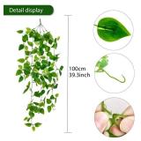 Fake Hanging Plants Vines(2pcs)for Room Decor, Artificial Ivy Greenery Garlands for Home Bedroom Living Aesthetic Kitchen Office Wall Patio Bookshelf,Indoor,Outdoor Farmhouse Decorations(No flowerpot)
