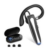 Marnana Bluetooth Headset, Wireless Bluetooth Earpiece with 500mAh Charging Case 120 Hours Talking Time Built-in Microphone for iOS Android Cell Phone, V5.3 Hand-Free Headphones for Trucker, Office - 