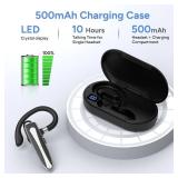 Marnana Bluetooth Headset, Wireless Bluetooth Earpiece with 500mAh Charging Case 120 Hours Talking Time Built-in Microphone for iOS Android Cell Phone, V5.3 Hand-Free Headphones for Trucker, Office - 