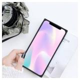 LUVI Compatible with iPhone 14 Mirror Rectangle Case for Women Makeup Cute Luxury Glossy Glass Mirror Back Design with Silicone Bumper Slim Thin Case Fashion Protective Shockproof Cover Silver - Retai