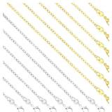 SANNIX 50 Pack Bulk Necklace Chains 20 Inches Cable Chain Necklace for DIY Jewelry Making, Silver and Gold - Retail: $15