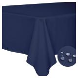BYDOLL Table Cloth Navy Blue 70x120 Inch Tablecloth for 8 Foot Rectangle Tables Outdoor Washable Wrinkle Free and Spillproof Polyester Tablecloth for Festival Camping Picnic Party Cover - Retail: $20