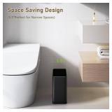Veelesa Small Bathroom Trash Can 2.4 Gallon Wastebasket, Slim Metal Garbage Can Matte Black Stainless Steel Trash Bin for Bedroom,Office,Kitchen,Toilet, rv, Near Desk, Under Sink - Retail: $19
