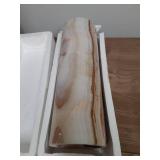 UMAID Handcrafted Onyx Marble Table Lamp, Each Lamp One-of-a-Kind with Natural Patterns, Warm Amber Glow, Dimmable Cord & Bulb, Modern Home Decor for Bedroom, Desk, Office, Living Room, or Bedside - R