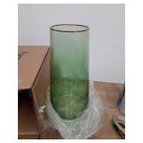 Funsoba 10â Green Glass Vase with Gold Mouth for Centerpieces Home Wedding Decoration - Retail: $24