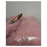 Bedsure Calming Dog Bed for Small Dogs - Donut Washable Small Pet Bed, 23 inches Anti-Slip Round Fluffy Plush Faux Fur Large Cat Bed, Fits up to 25 lbs Pets, Mauve Blush - Retail: $44