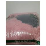 Bedsure Calming Dog Bed for Small Dogs - Donut Washable Small Pet Bed, 23 inches Anti-Slip Round Fluffy Plush Faux Fur Large Cat Bed, Fits up to 25 lbs Pets, Mauve Blush - Retail: $44