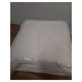 Exclusivo Mezcla 100% Cotton Waffle Weave Blanket Queen Size, Soft, Lightweight and Breathable Muslin Gauze Blanket for Bed, All Season, 90\"x90\", Cream - Retail: $30