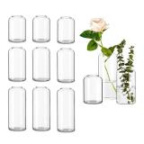 Glasseam Clear Small Flower Vases - Bulk Set of 11, Handmade Modern Decorative Bud Vases for Flowers, Wedding Centerpiece, Dining Table Decoration - Retail: $36