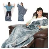 EzrAllora Premium Double Layer Foot Pocket Blanket -Patent Pending- Gamer Gift for Men Who Have Everything - Father