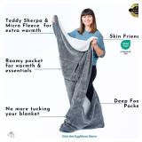 EzrAllora Premium Double Layer Foot Pocket Blanket -Patent Pending- Gamer Gift for Men Who Have Everything - Father