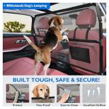 ROUWINNE Dog Barrier for SUV, 50\" Dog Car Barrier Behind Front Seat, Escape-Proof Back Seat Divider & Cargo Area Gate, Durable Dog Net for Car, Safety Mesh Pet Restraint - Retail: $70