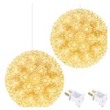Brightown Outdoor Christmas Decorations-Starlight Sphere, Replaceable Bulbs with Add-On Plug, Lighted Sphere Balls for Trees Party Wedding Patio Indoor Decorations 6in-2pc 100 LED(Clear) - Retail: $31