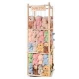 Stuffed Animal Storage, Wooden Cute Zoo Toy Holder with Brake Wheels, Space Save Toy Organizer, Large Capacity Stuffed Animal Holder, Perfect for Nursery Playroom Kidroom Bedroom-54 Inch - Retail: $36