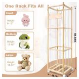 Stuffed Animal Storage, Wooden Cute Zoo Toy Holder with Brake Wheels, Space Save Toy Organizer, Large Capacity Stuffed Animal Holder, Perfect for Nursery Playroom Kidroom Bedroom-54 Inch - Retail: $36