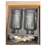 Molimoli Syrup Dispenser for Coffee Bars, Glass Syrup Bottle w. Pump, 16.9 oz 500 ml, Set of 2, Gold Upgraded Dispenser - Retail: $27