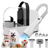 PRE OWNED ubrobo Dog Grooming Vacuum, Dog Grooming Kit with Pet Clippers, 12,000Pa Pet Hair Grooming Vacuum for Dogs, Vacuum Brush for Shedding Grooming, Low Noise Home Cleaning Tool in 1, PG10 Black 