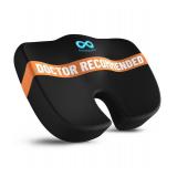 Everlasting Comfort Doctor Recommended Memory Foam Seat Cushion for Office Chairs & Car - Ergonomic Office Desk Accessories - Cushions for Tailbone Pain Relief, Sciatica (Black, Large) - Retail: $48