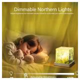 VoMii Northern Lights Projector,16 Colors Luminorthe Cube Lamp with Dynamic Wave Effect,Aurora Glow Lamp Ambient Lighting with Remote for Bed Room Classroom Decor