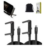 240W Braided Super Fast Charge Cable with Built-in Phone Stand, Invisible Holder Charger Cable with Stand, T-Shaped Foldable Durable USB-C to USB-C (5ft/1.5m)