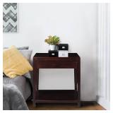 Retails for $122! Casual Home Notre Dame Nightstand with USB Ports-Espresso, 18.75 in x 24 in x 26 in (D x W x H)