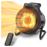 Retails for $110! Space Heater for Indoor Use with Remote, 1500W Portable Heater with Thermostat Digital Display Overheat Protection, 3S Fast Heating PTC Ceramic Heater with 3 Modes for Bedroom Garage