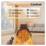 Retails for $110! Space Heater for Indoor Use with Remote, 1500W Portable Heater with Thermostat Digital Display Overheat Protection, 3S Fast Heating PTC Ceramic Heater with 3 Modes for Bedroom Garage
