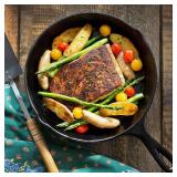 Cast Iron Skillet 3-Piece Set - Heavy-Duty Professional Restaurant Chef Quality Pre-Seasoned Pan Cookware Set - 10", 8", 6" Pans - For Frying, Saute, Cooking, Pizza & More,Black