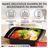 Rapid Ramen Cooker | Microwavable Cookware for Instant Ramen | BPA Free and Dishwasher Safe | Perfect for Dorm, Small Kitchen or Office | Black