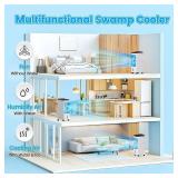 Windowless Air Conditioners, 4 In 1 Portable Swamp Cooler with 2 Water Tanks, Room Air Conditioner with 4 Ice Packs, Remote, 12H Timer, 3 Speeds 4 Modes, Ventless Cooler for Indoor Home Office