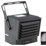 Retails for $329! Comfort Zone 5,000W Hard-Wired Garage Heater   Industrial & Commercial Ceiling Mount, 240V Fan-Forced Heater with Remote, Digital Thermostat, Timer, 2 Heat Settings, Overheat Protect