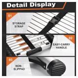 Soctone Telescoping Ladder, 10.5 FT Button Retraction Aluminum Extension Ladder with 2 Triangle Stabilizers, Multi-Purpose Ladder with Slow Down Design, 330lbs Max Capacity for House Daily Life