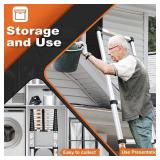Soctone Telescoping Ladder, 10.5 FT Button Retraction Aluminum Extension Ladder with 2 Triangle Stabilizers, Multi-Purpose Ladder with Slow Down Design, 330lbs Max Capacity for House Daily Life
