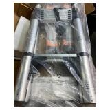 Soctone Telescoping Ladder, 10.5 FT Button Retraction Aluminum Extension Ladder with 2 Triangle Stabilizers, Multi-Purpose Ladder with Slow Down Design, 330lbs Max Capacity for House Daily Life