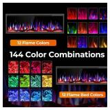 Retails for $300! R.W.FLAME 50" Recessed and Wall Mounted Smart Electric Fireplace, Alexa/WiFi Enabled, APP Control with Multiple Sound Modes, Adjustable Flame Colors and Speed, Available with Log & C