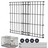 Dog Crate Divider Panel,Include 2 Metal Panels,4 Connecting Rods and 4 Spacers,Adjustable Metal Pet Kennel Divider,16.9