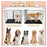 Dog Crate Divider Panel,Include 2 Metal Panels,4 Connecting Rods and 4 Spacers,Adjustable Metal Pet Kennel Divider,16.9