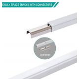 ChadMade Ceiling/Wall Mount Curtain Track Rod Set with Hooks, 6ft - 9ft Adjustable Length Window Rod Track Curtain Rail System For Living Room Bedroom, Work with Grommet and Pinch Pleated Curtain