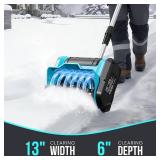 Retails for $130! Electric Cordless Snow Shovel, Snow Blower Cordless, 13"x6" Clearing Path, Directional Plate & Auxiliary Handle, Snowblower Electric Snow Blower Battery Powered (2*4.0Ah Batteries & 